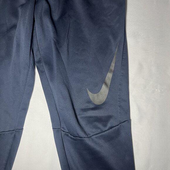 Nike Joggers Blue Men’s Large DriFit Fleece Pants Athletic Gym Big Swoosh - Picture 2 of 8